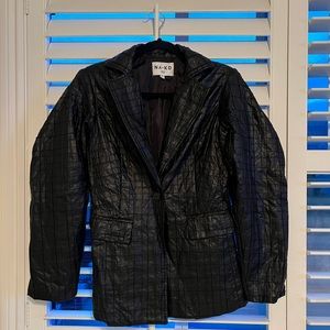 NA-KD quilted vegan leather blazer